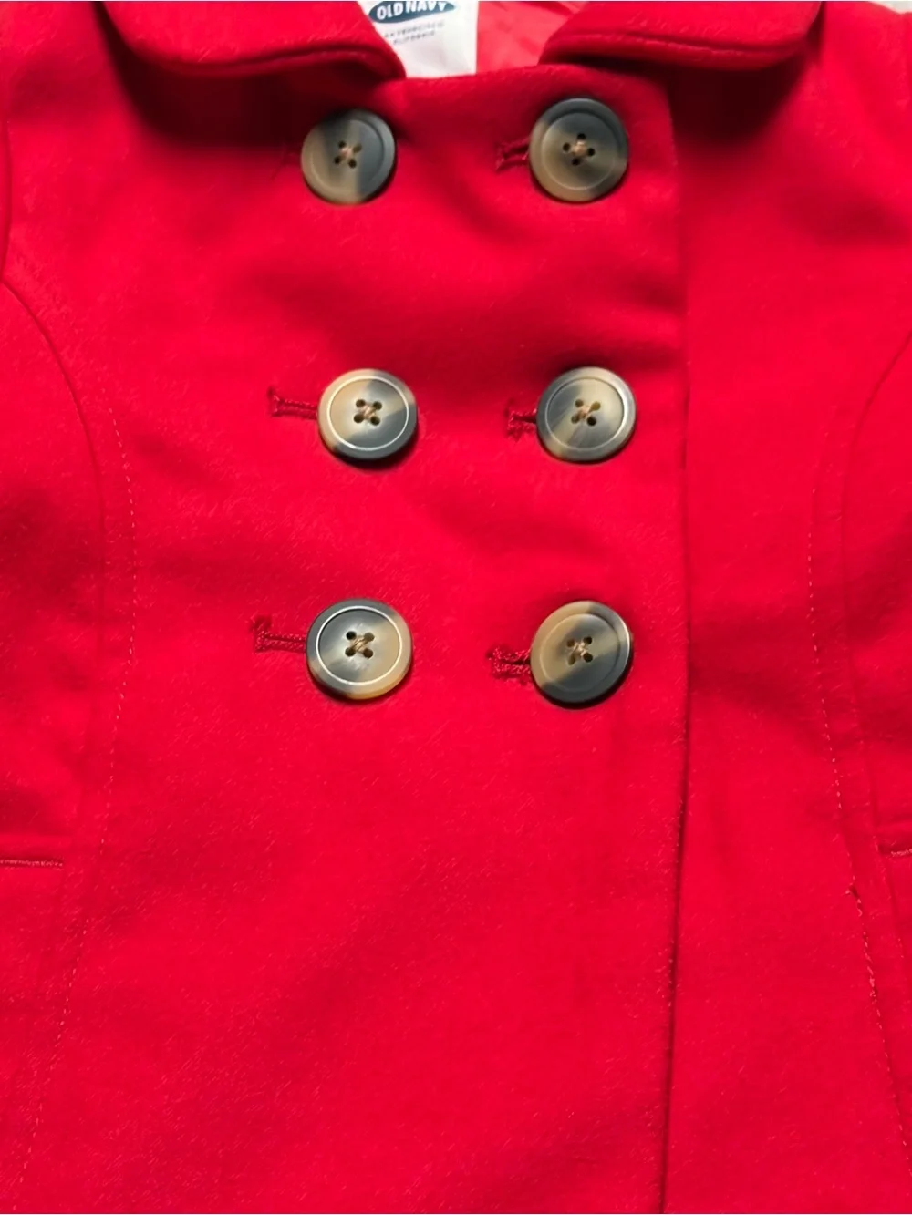 Old Navy Red Double-Breasted Pea Coat for Kids